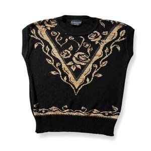 Vintage 1980’s ‘Mademoiselle’ Knitwear Sleeveless Sweater Top Size Medium